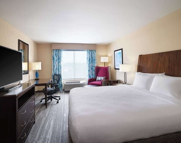 Day use room with work desk at Hilton Garden Inn IAH Houston.