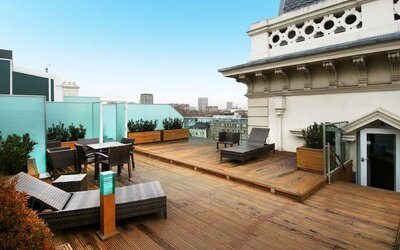 Rooftop terrace at Hilton London Paddington.