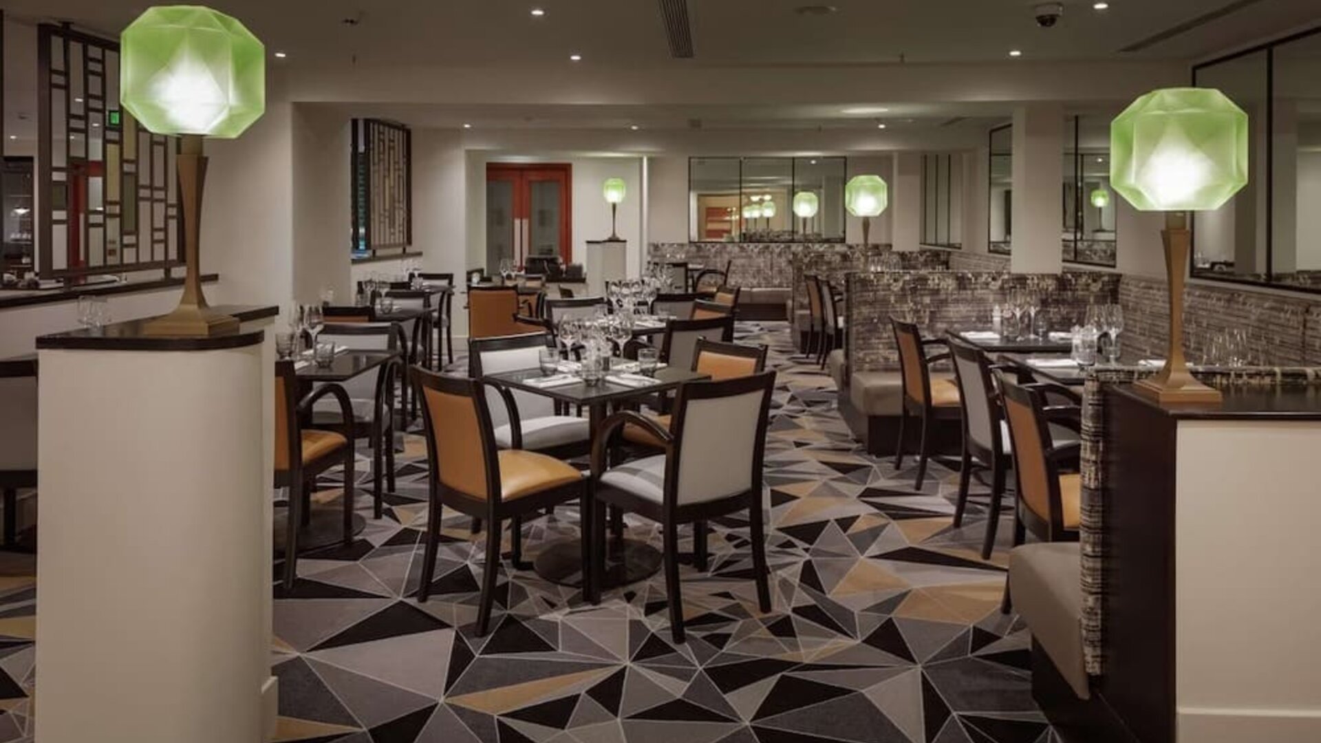 Dining area at Hilton London Paddington.