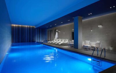 Refreshing indoor pool  at Hilton London Bankside.