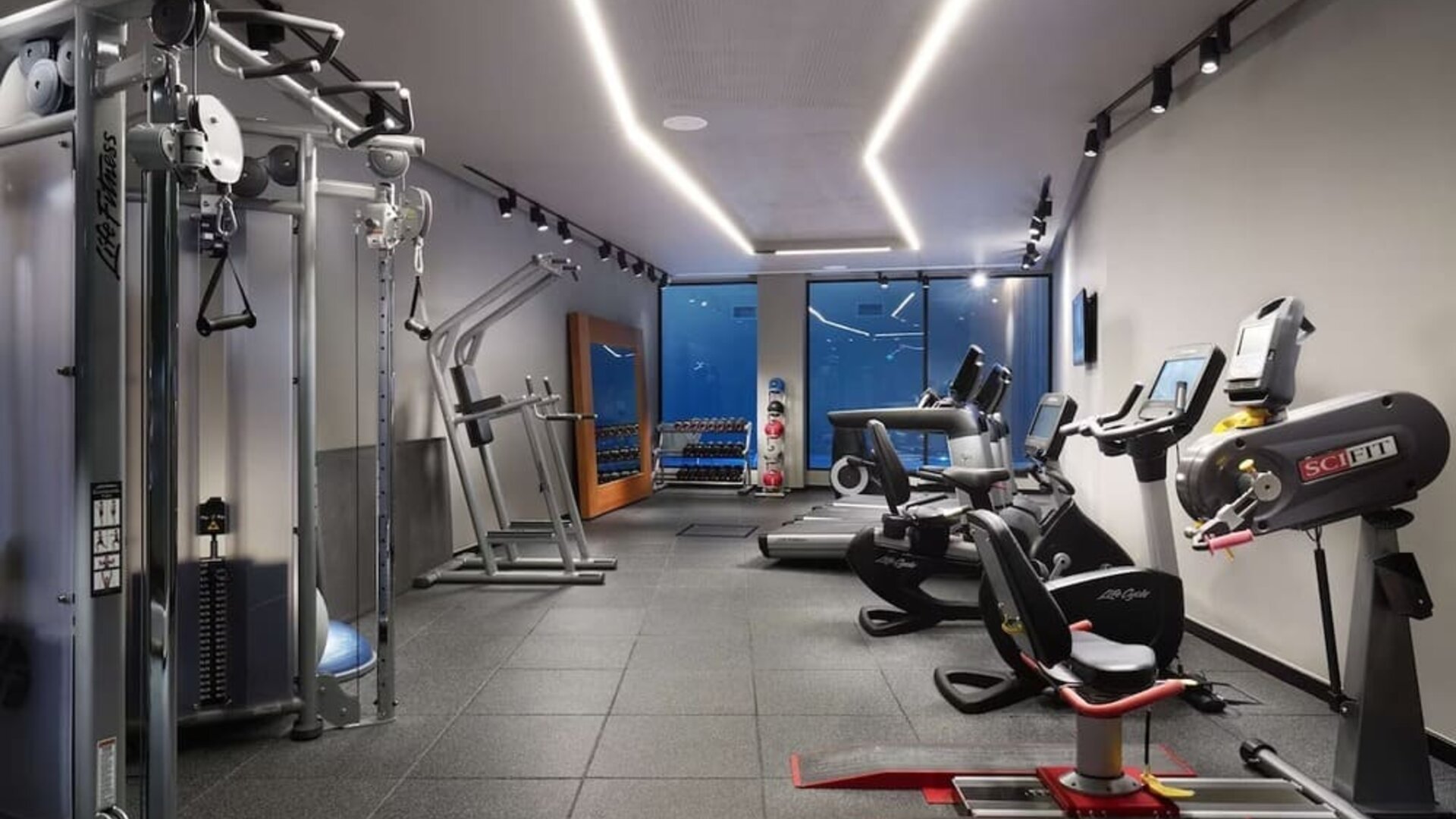 Fitness center available at Hilton London Bankside. 