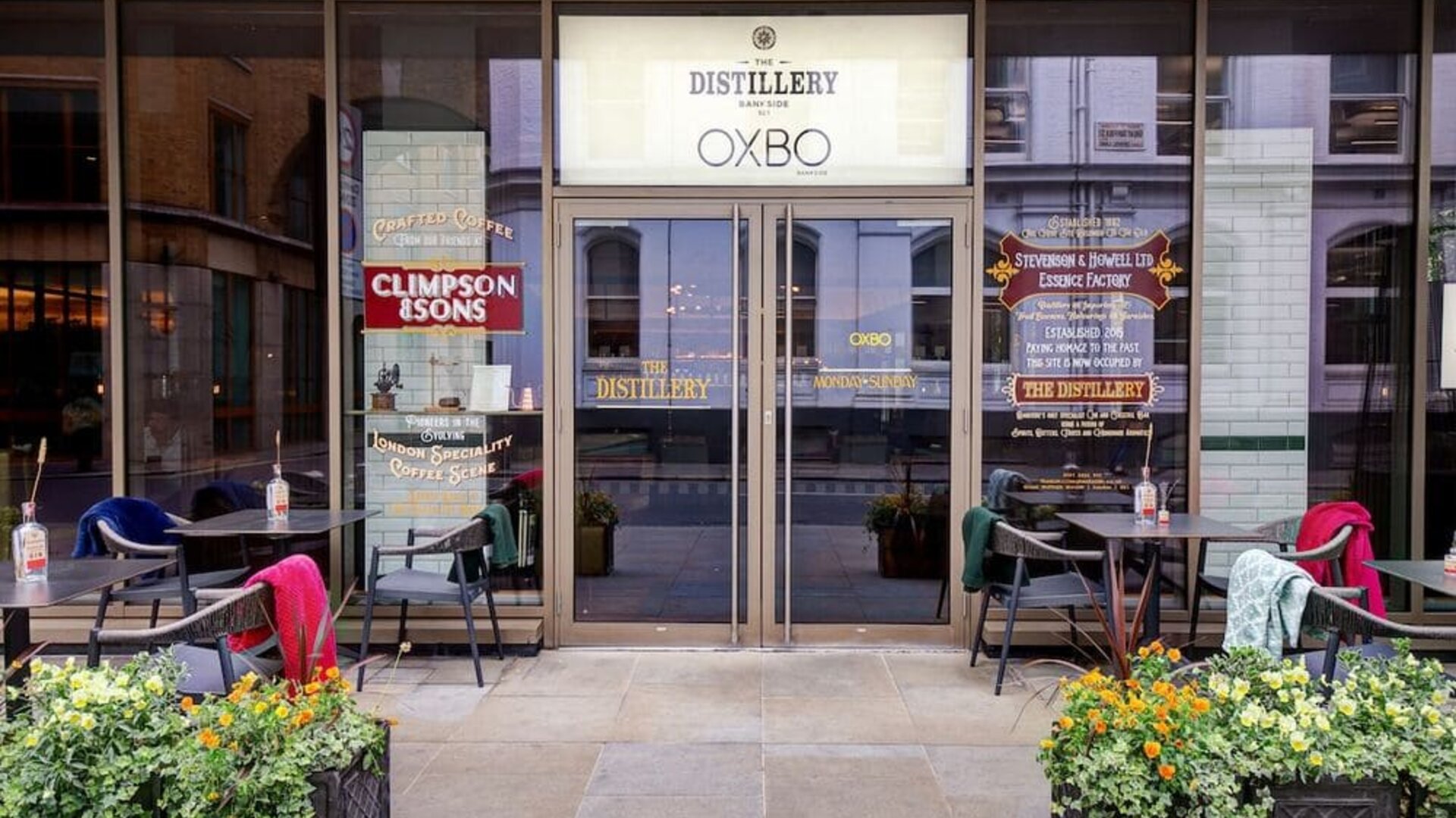 Patio at Hilton London Bankside. 