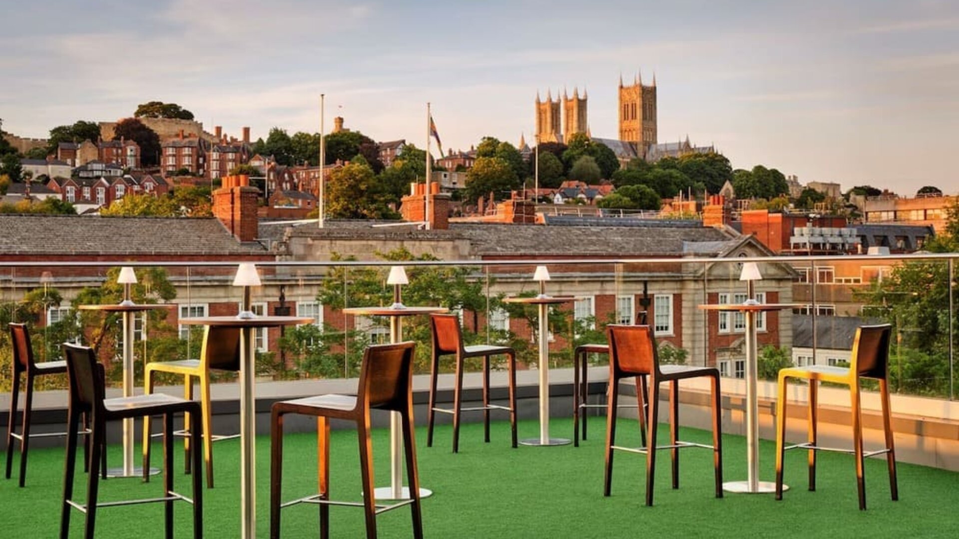 Terrace with scenic view at DoubleTree By Hilton Lincoln.