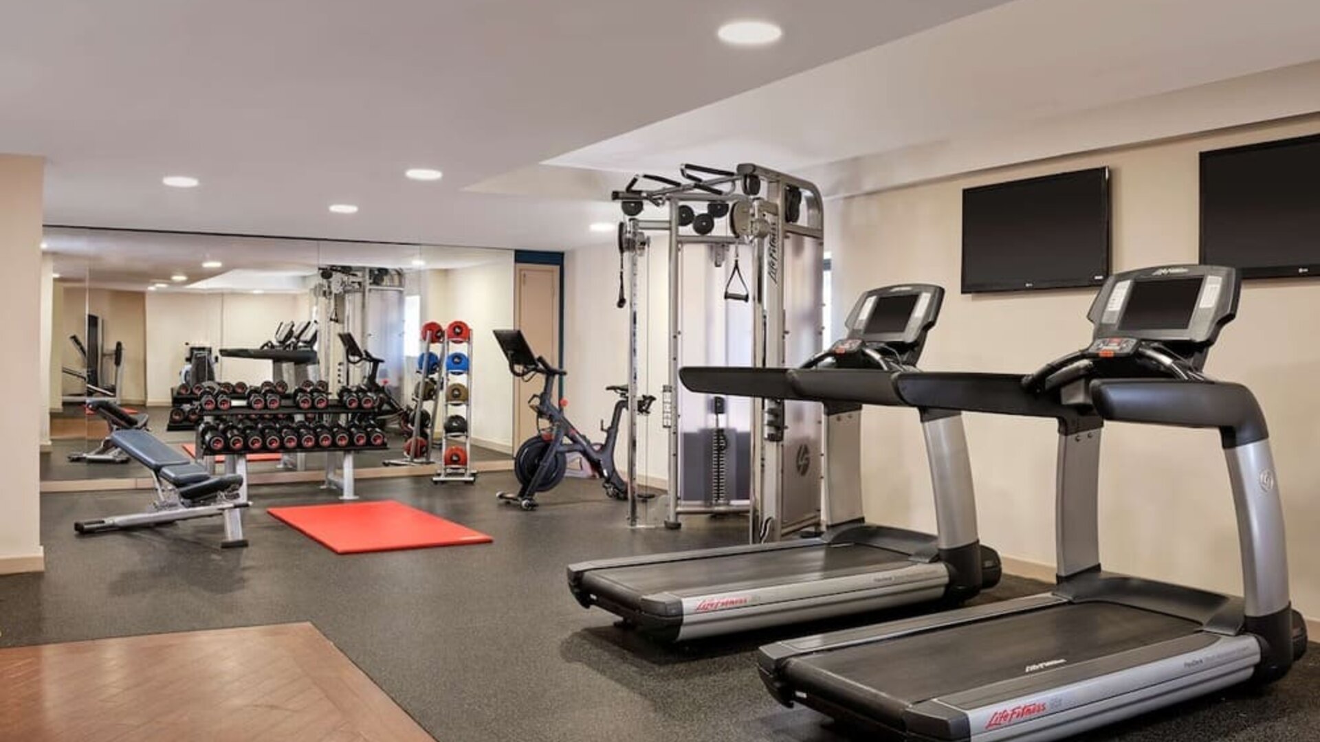 Fitness center available at DoubleTree By Hilton Lincoln. 