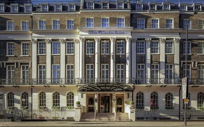 Hotel exterior at Hilton London Euston.