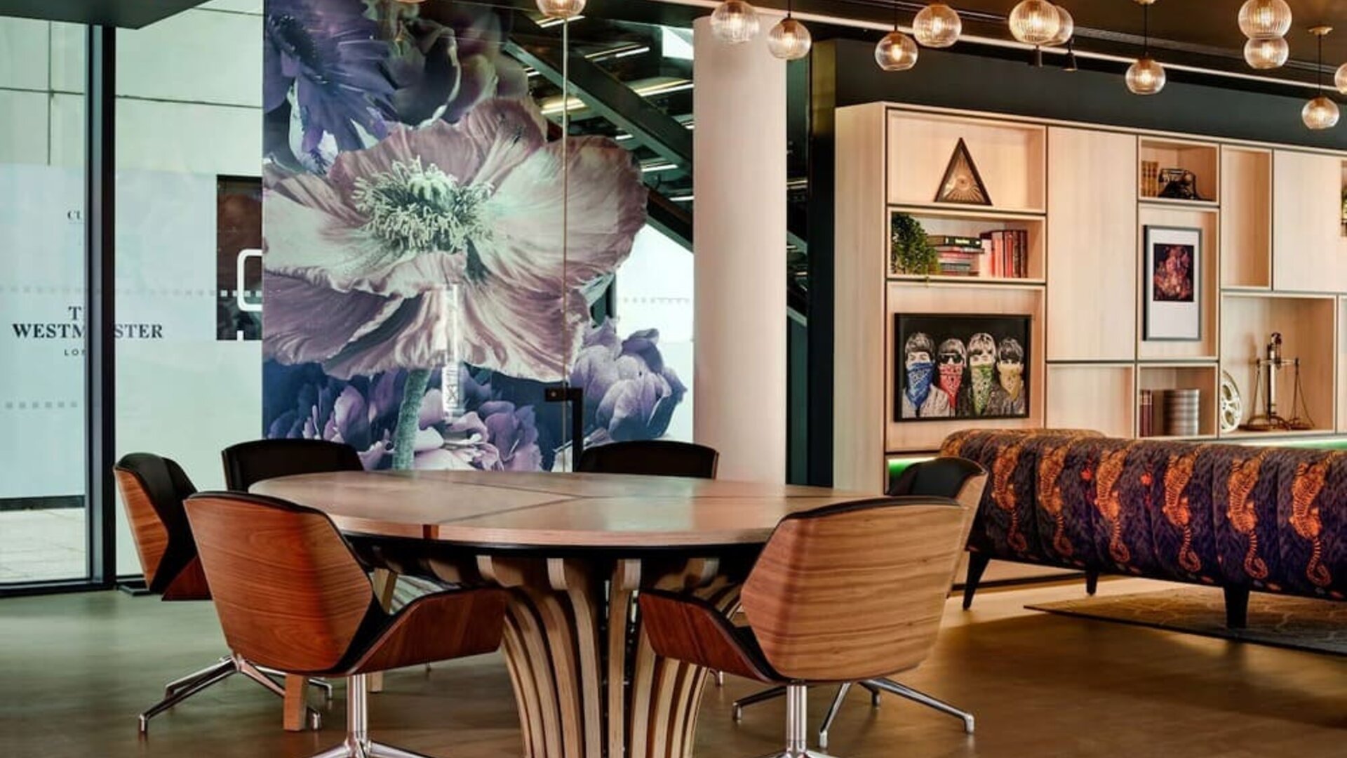 Stylish lobby at The Westminster London, Curio Collection By Hilton. 