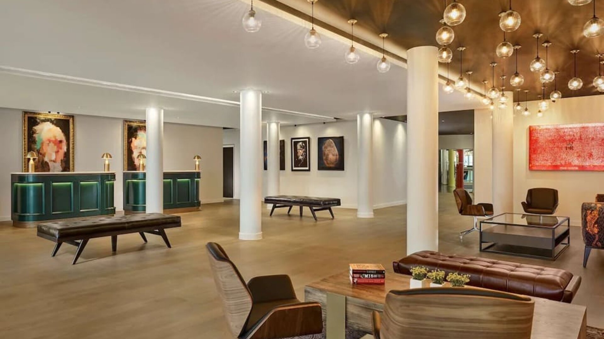 Lobby and coworking lounge at The Westminster London, Curio Collection By Hilton. 
