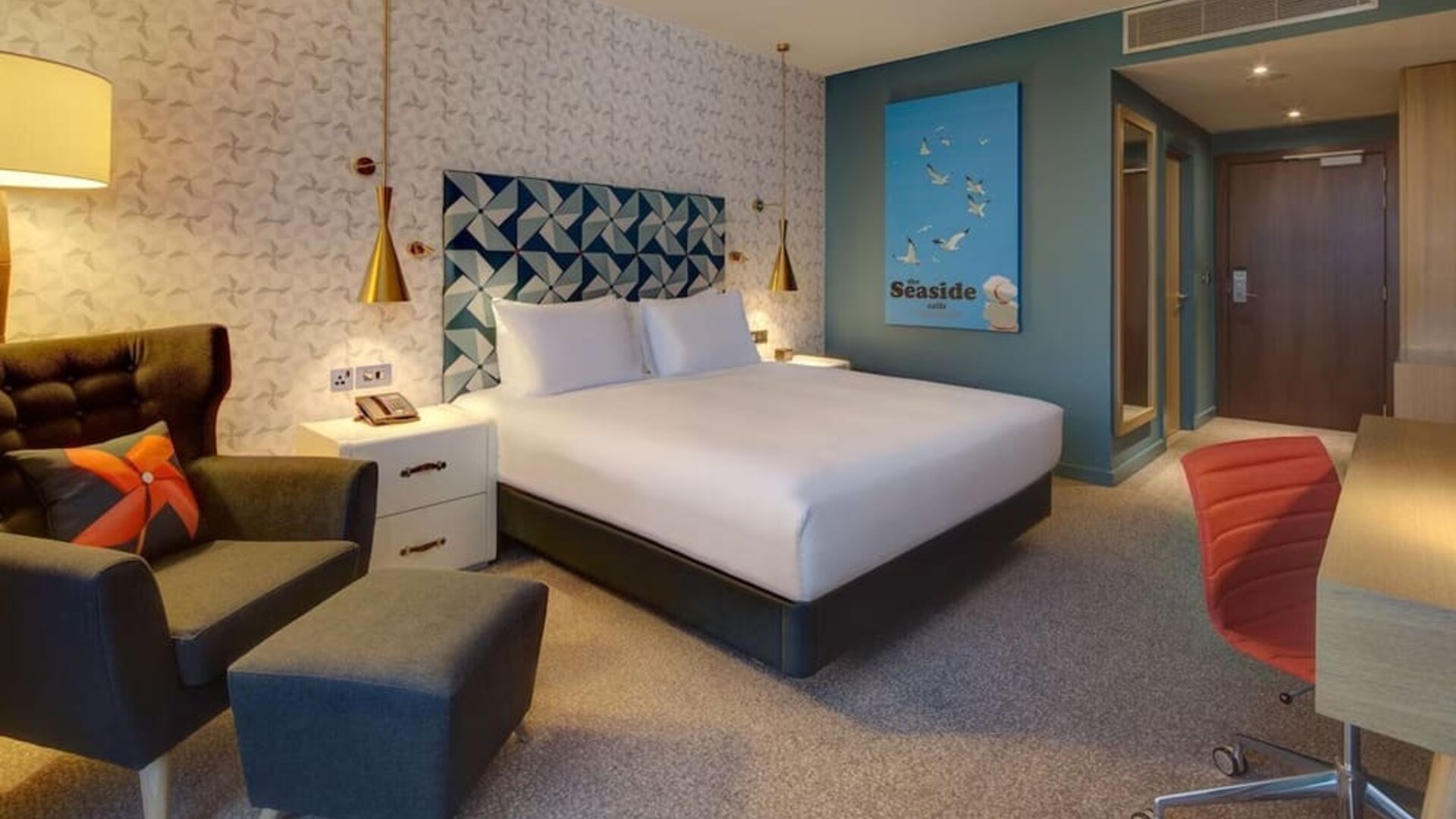 Spacious day use room with work desk at Hilton Bournemouth.  