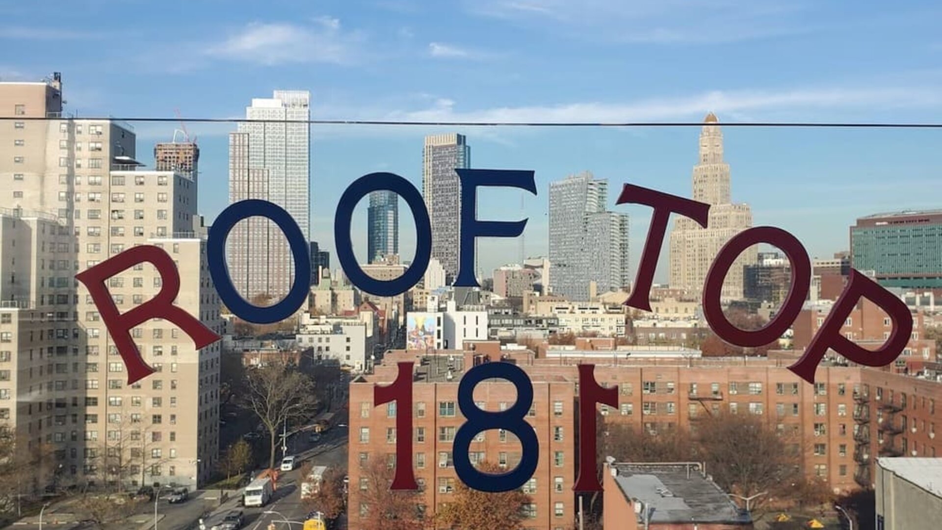 Rooftop terrace and views at Fairfield Inn & Suites New York Brooklyn.