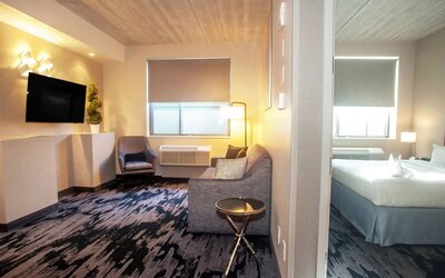 Spacious king suite at Fairfield Inn & Suites New York Brooklyn.