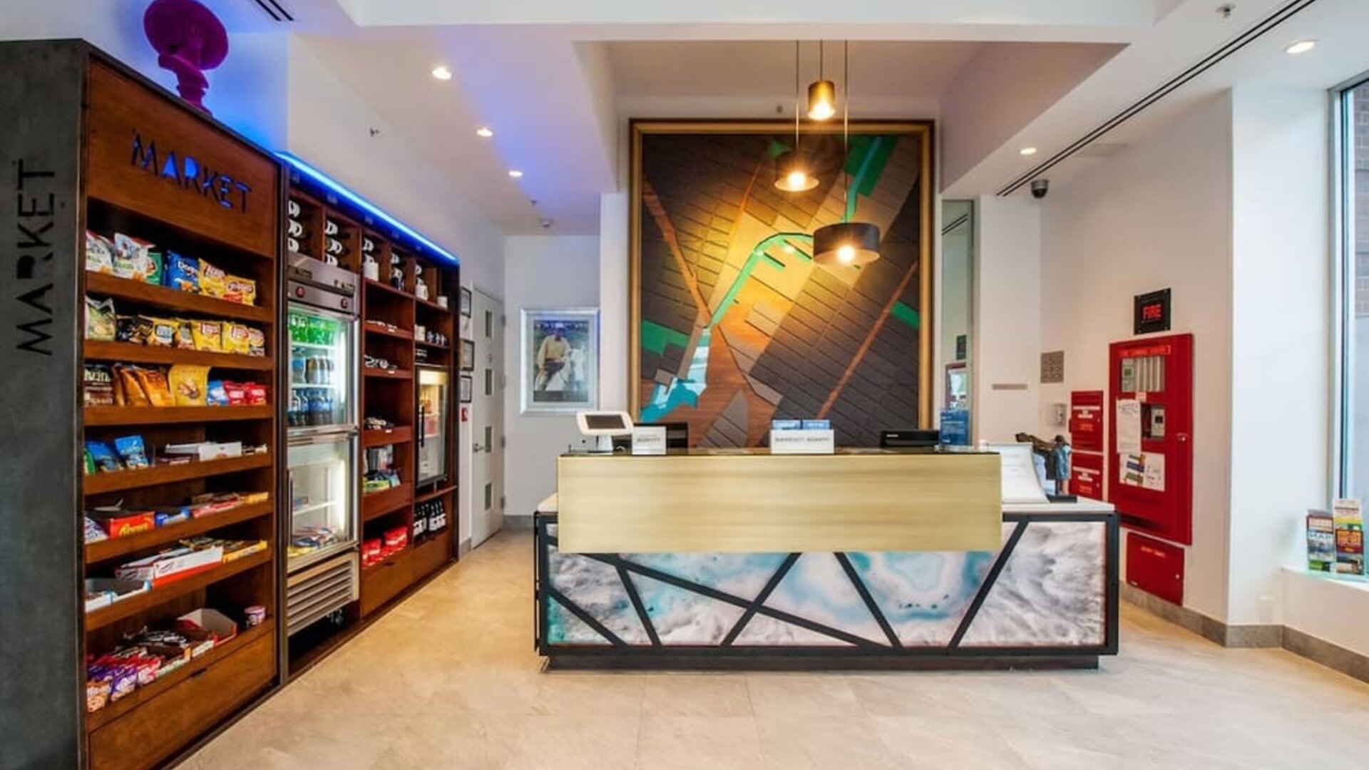 Reception and convenience store at Fairfield Inn & Suites New York Brooklyn.