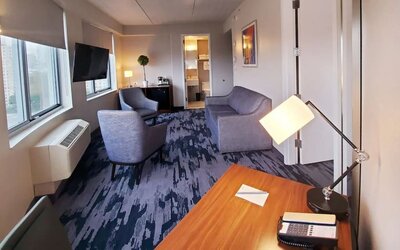 Work space at Fairfield Inn & Suites New York Brooklyn.