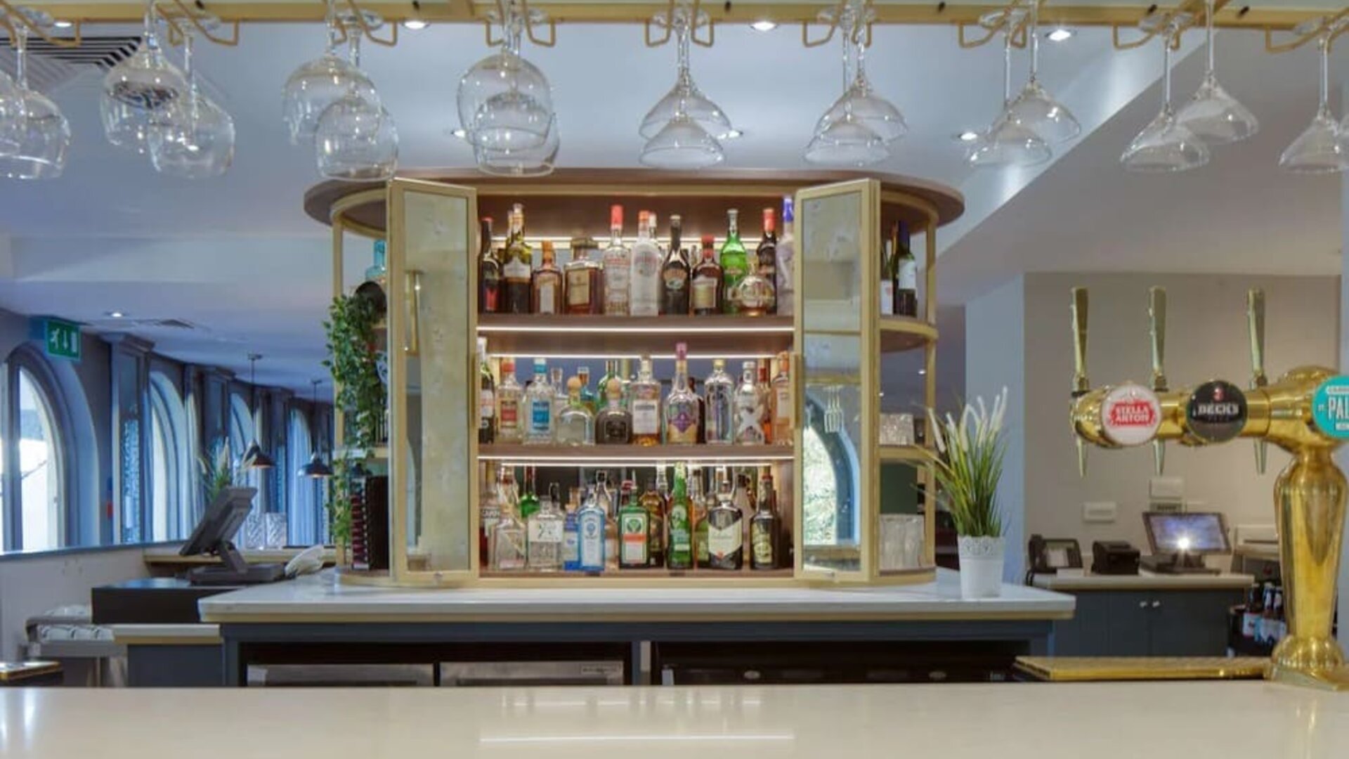 Hotel bar at Hilton Cobham.