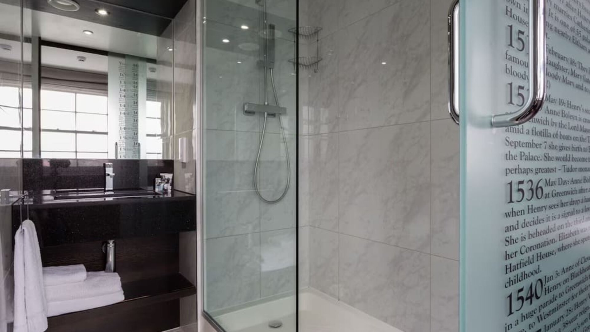 Guest bathroom with shower at DoubleTree by Hilton London Greenwich.