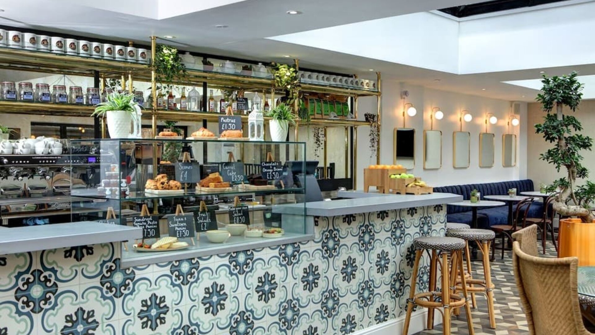 Cafe area perfect for coworking at DoubleTree By Hilton York.