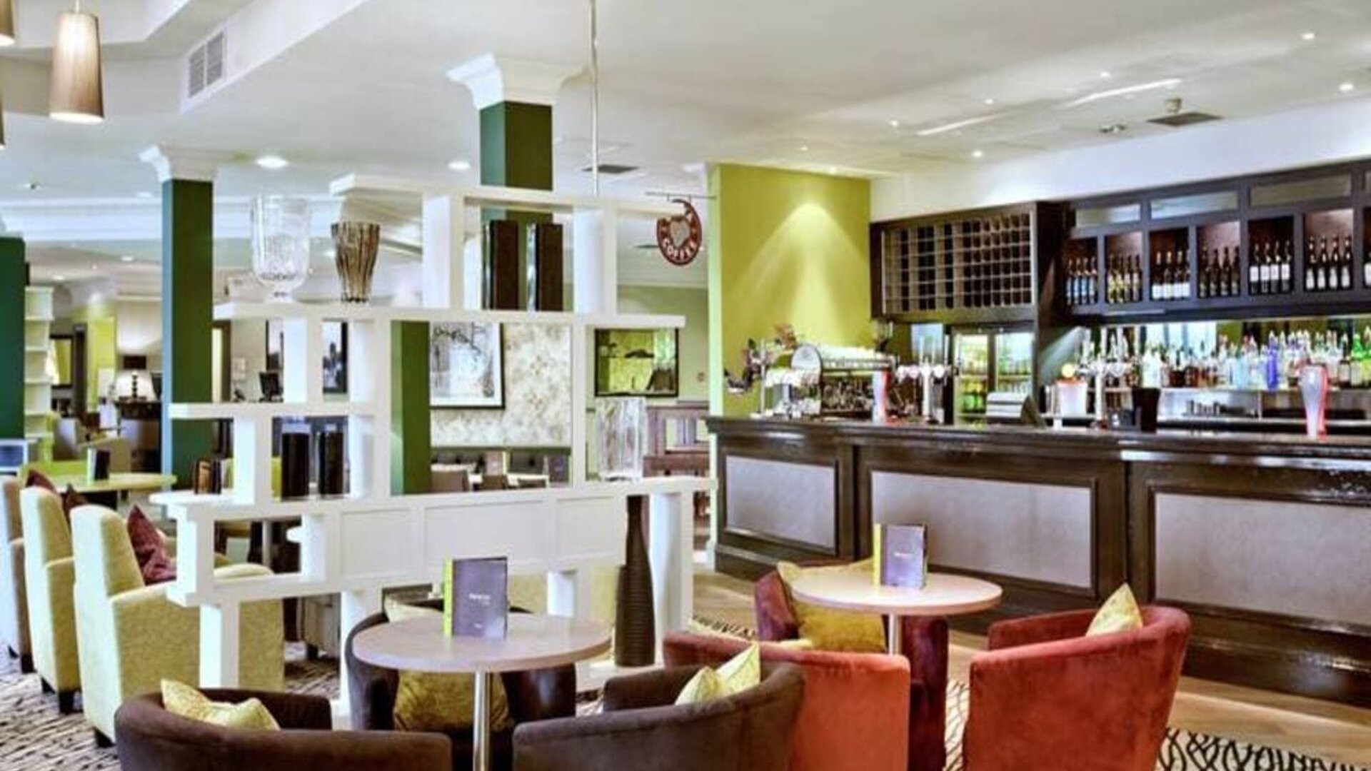 Hotel bar at Doubletree by Hilton Glasgow Strathclyde.