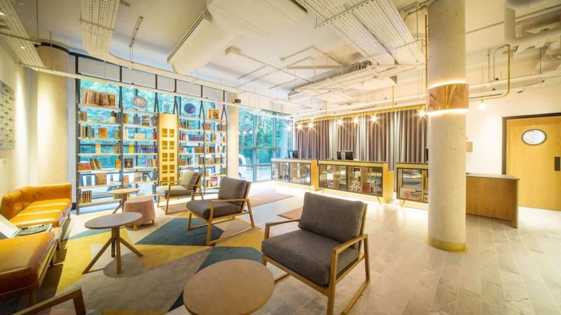 Lobby and coworking lounge at DoubleTree by Hilton London Kingston upon Thames.