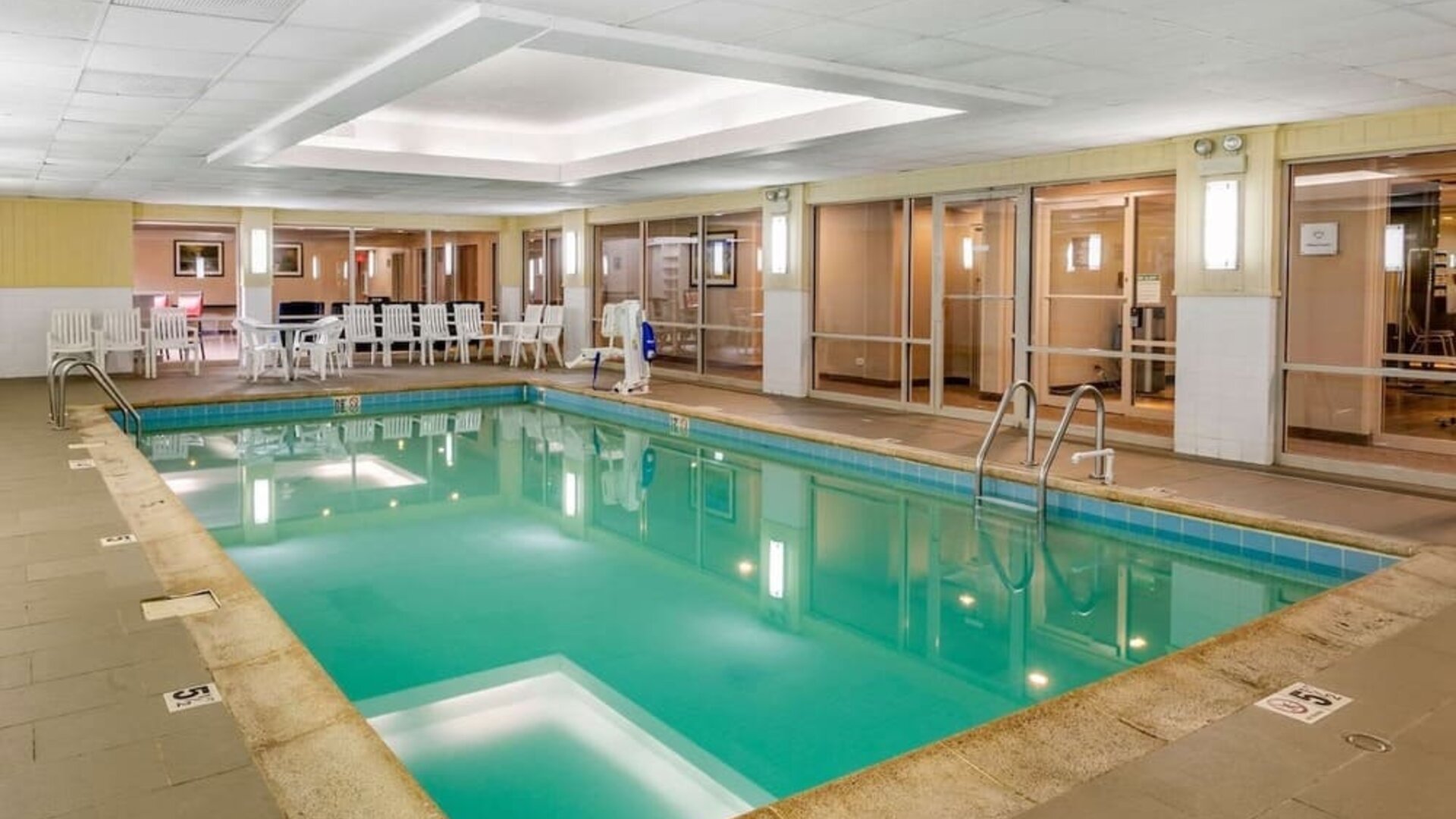 Large indoor pool at Comfort Suites Oakbrook Terrace.
