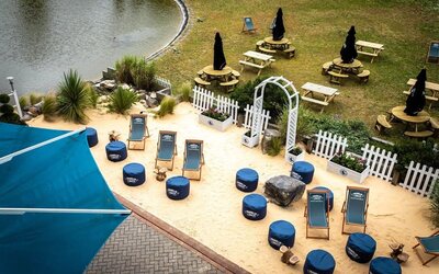 Outdoor seating available  at Hilton London Heathrow Airport. 