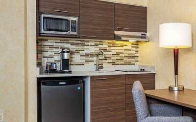 Kitchen area at Grand Park Hotel & Suites Downtown Vancouver.