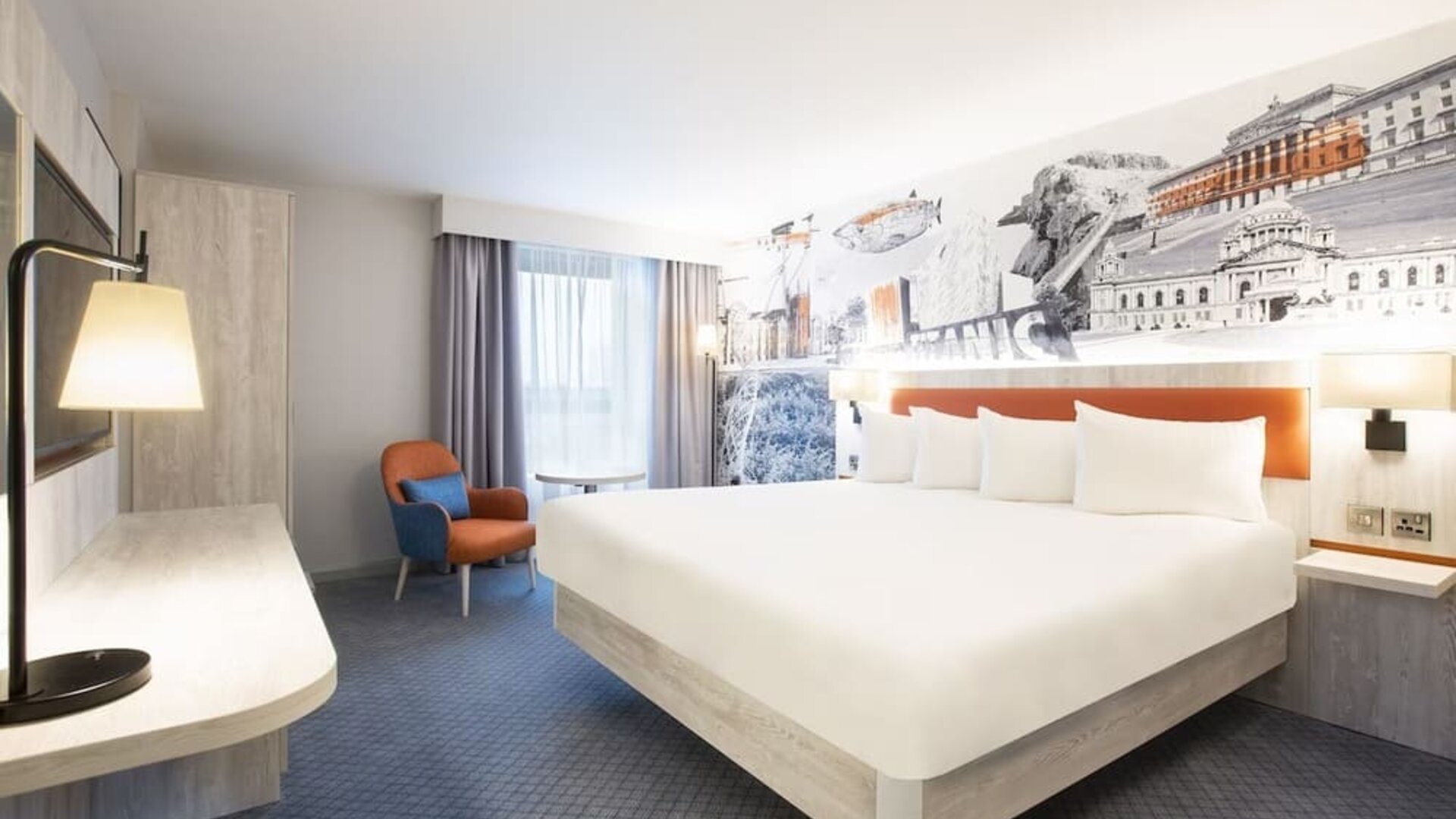 Day use room with natural light at Leonardo Hotel Belfast.
