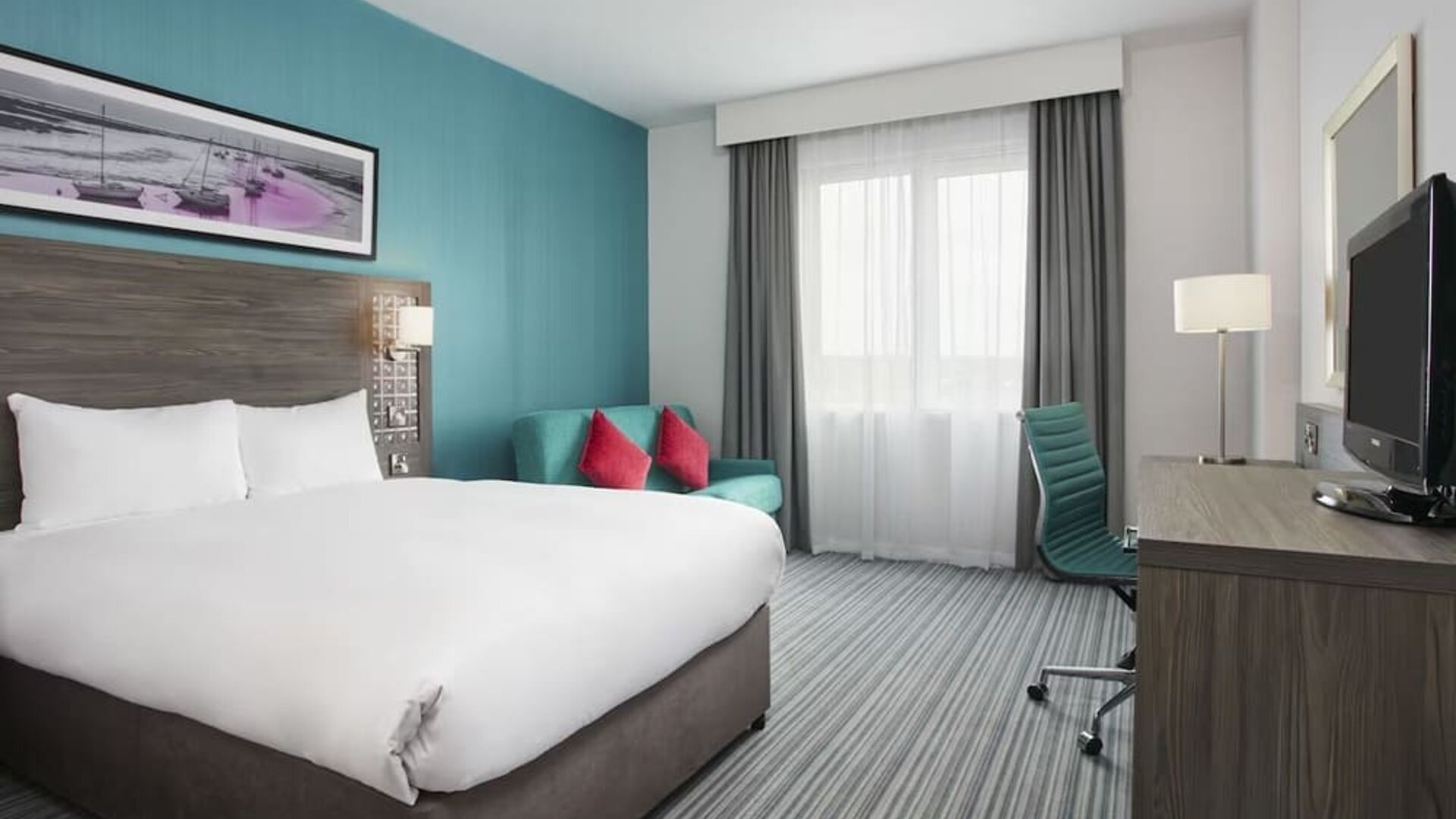 Day use room with work desk at Leonardo Hotel Belfast.