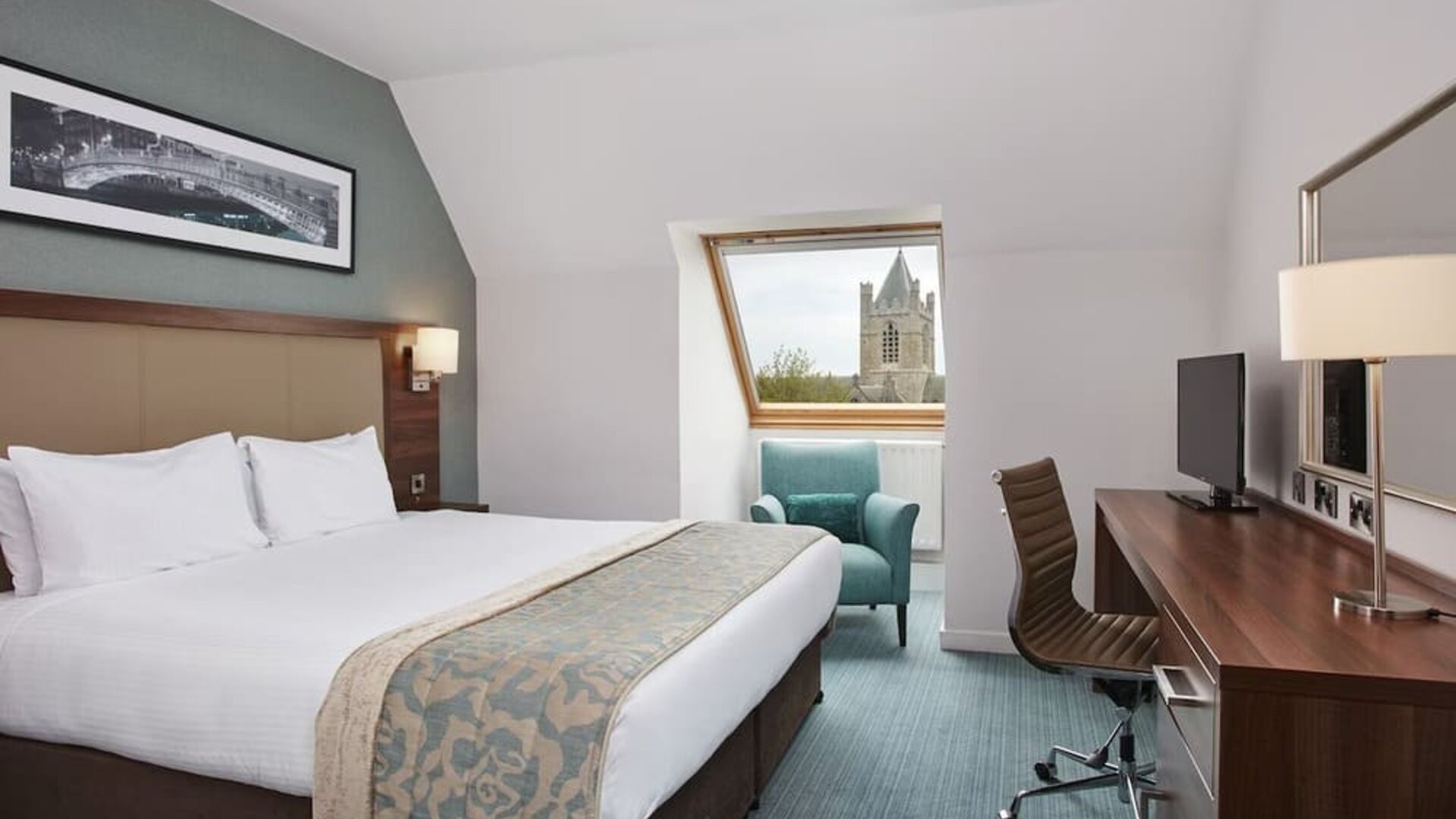 Day use room with work desk at Leonardo Hotel Dublin Christchurch.