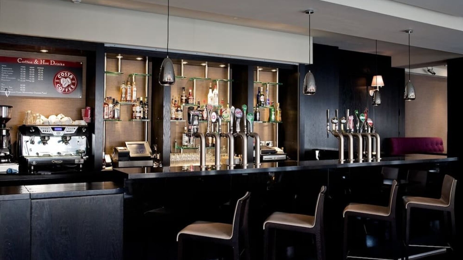 Hotel bar at Leonardo Hotel Dublin Christchurch.