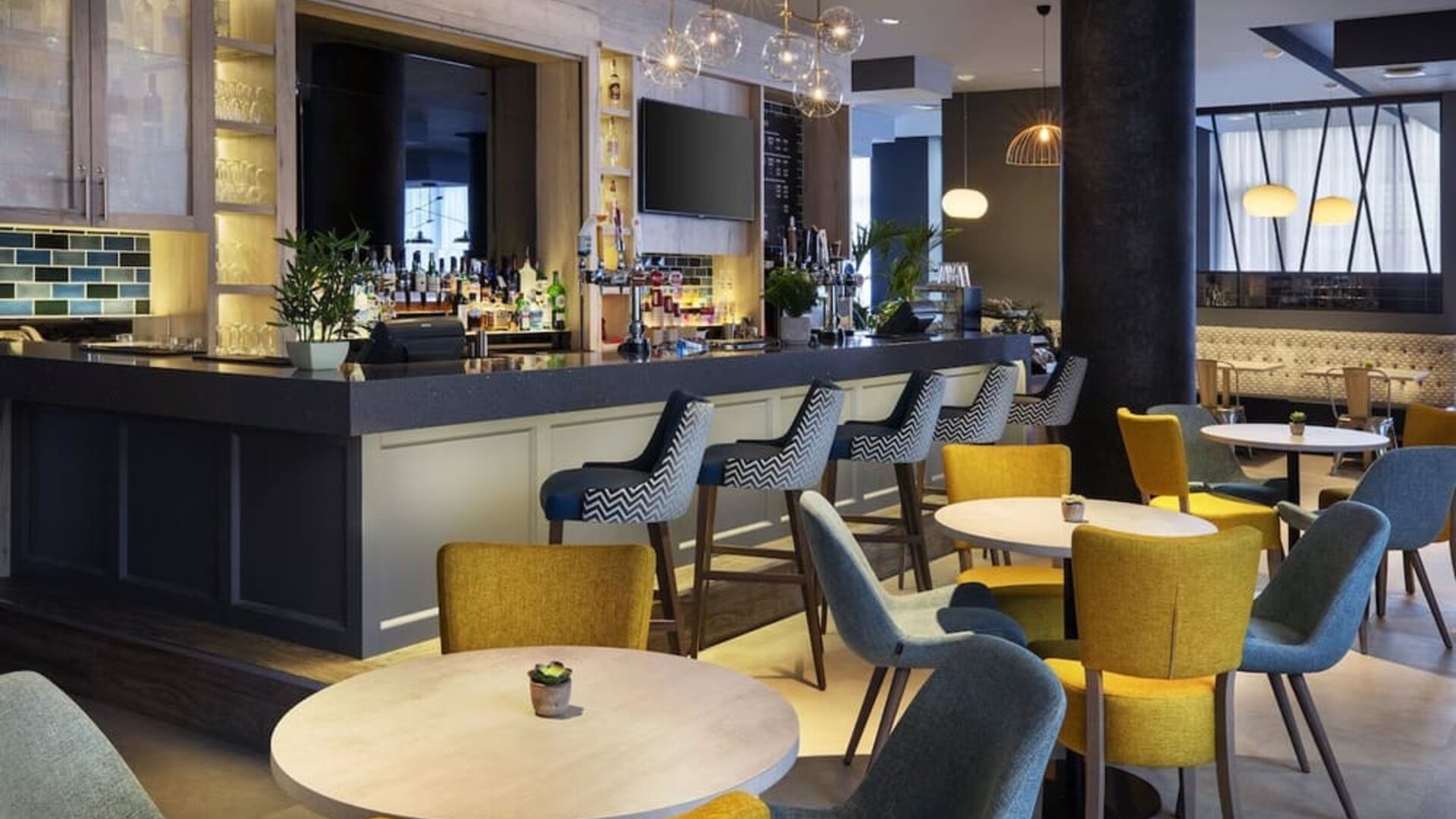 Hotel bar at Leonardo Hotel London Croydon.