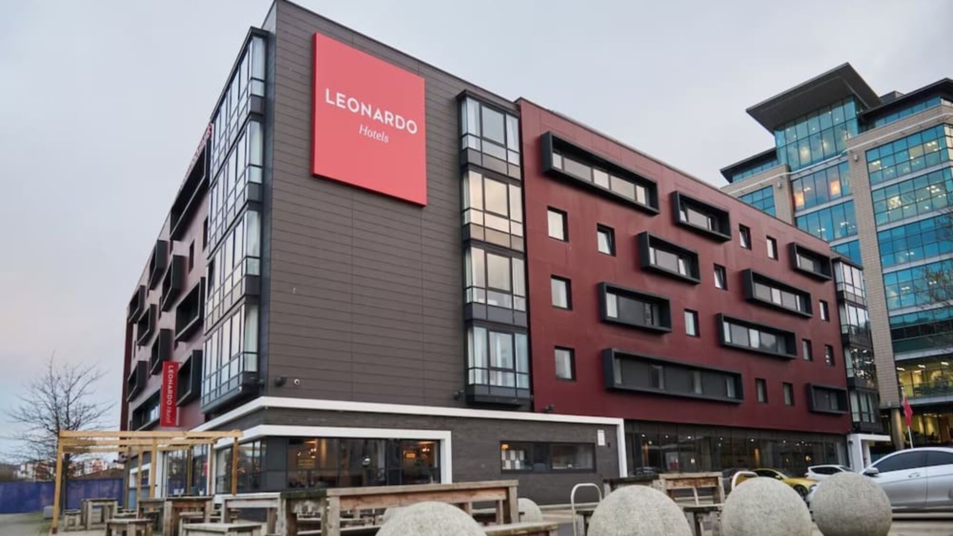 Hotel exterior at Leonardo Hotel Newcastle Quayside.