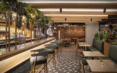 Dining area perfect for coworking at Leonardo Hotel Chester.