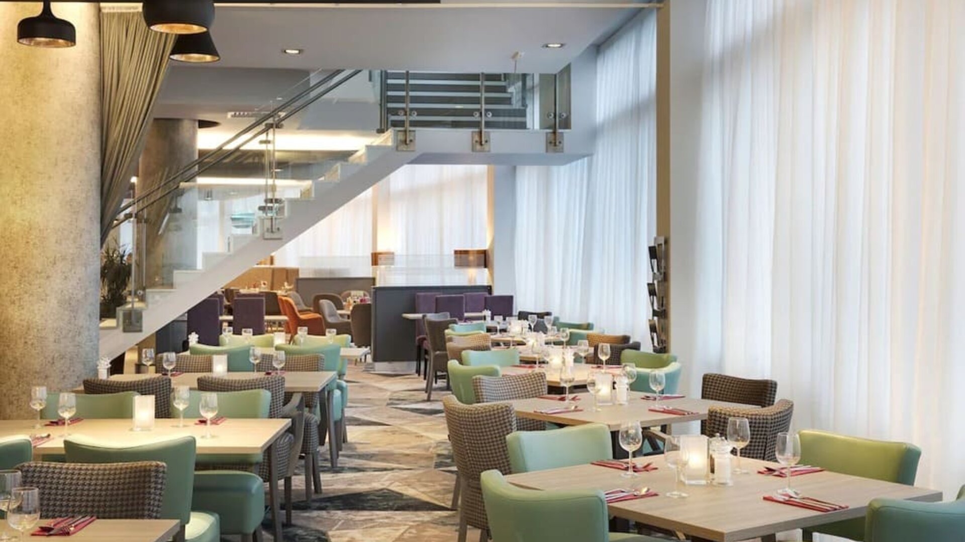 Dining room at Leonardo Hotel London Watford.