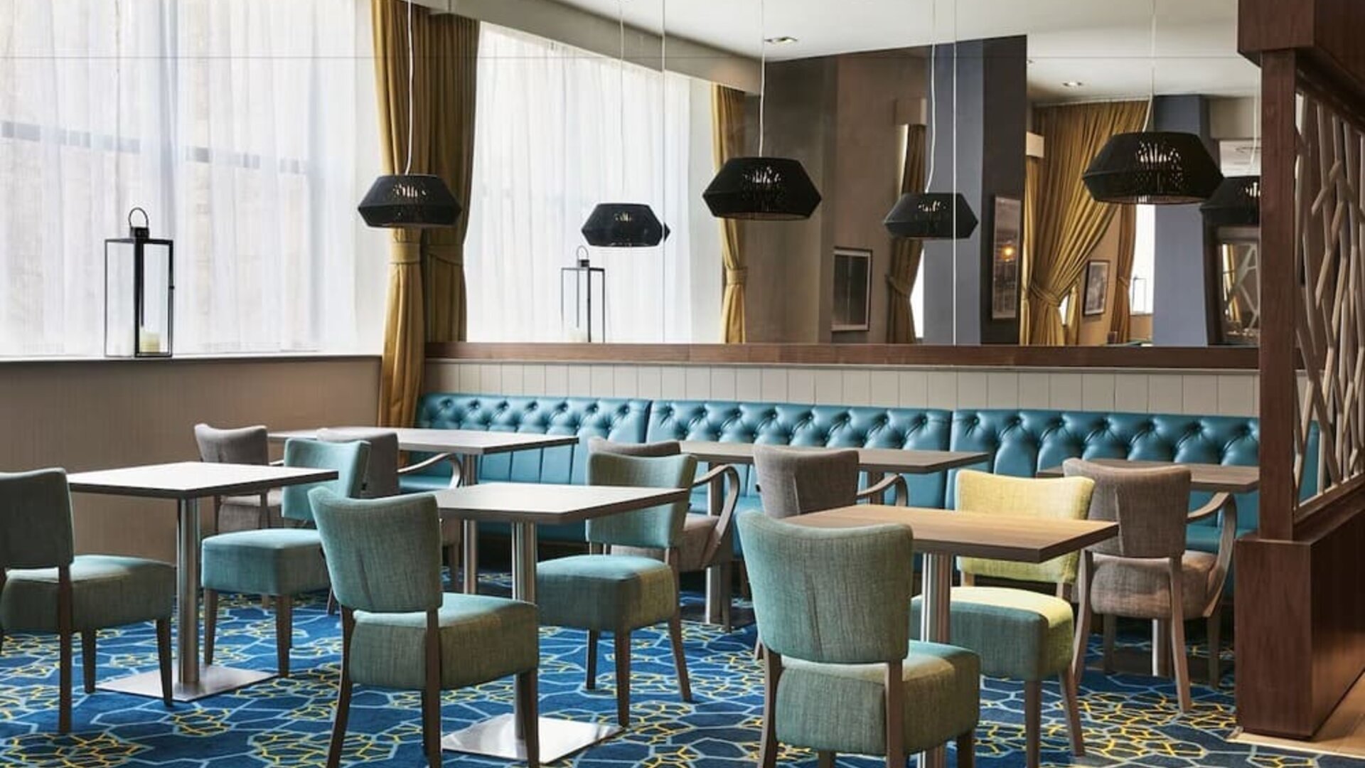 Hotel dining area at Leonardo Hotel Middlesbrough.