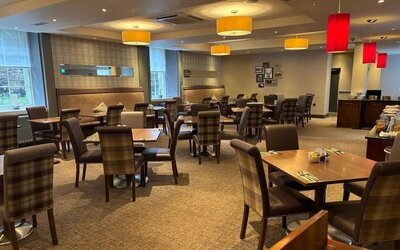 Dining area perfect for coworking at Leonardo Hotel Edinburgh City.