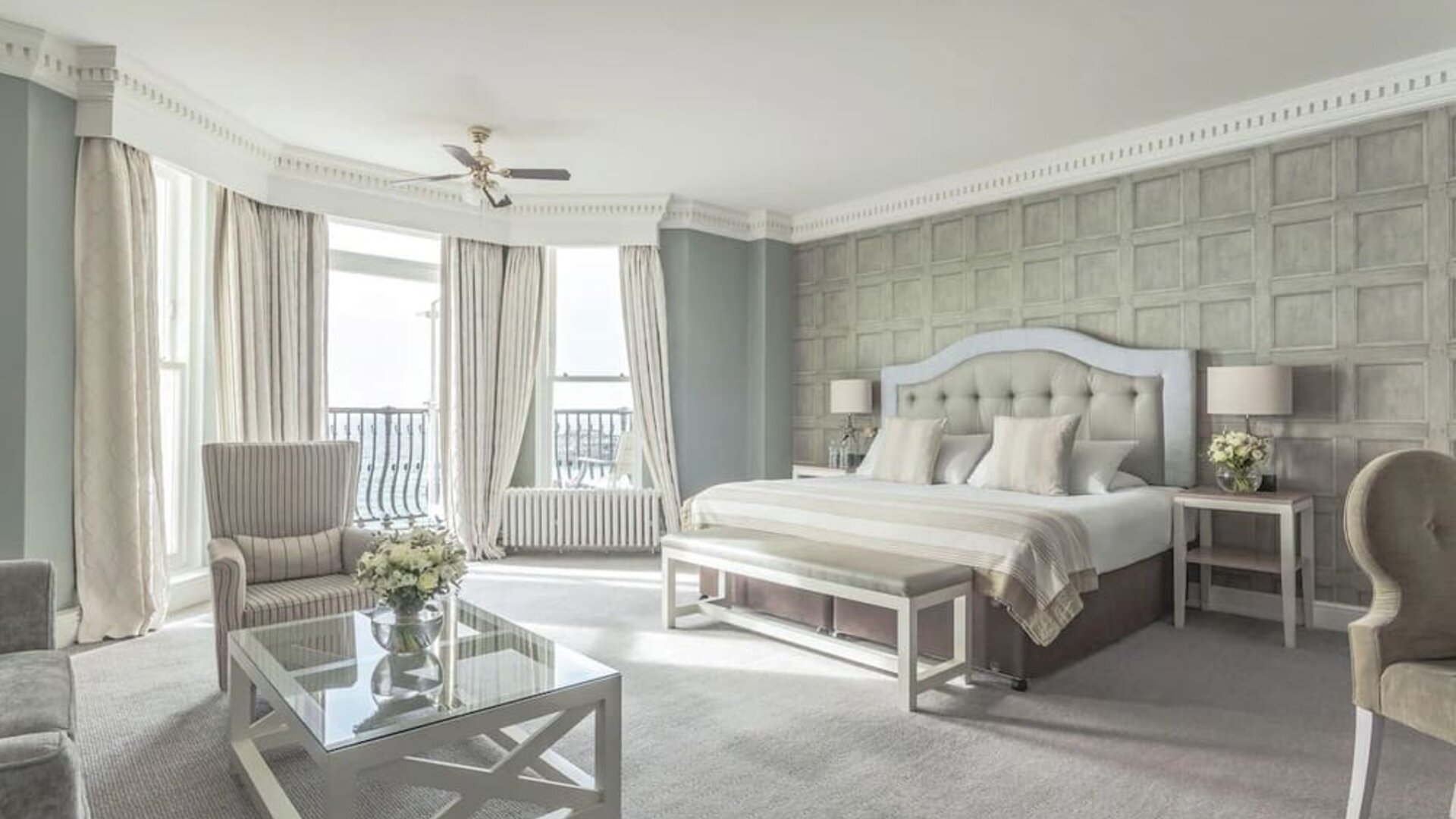 Day use room with open windows and terrace at The Grand Brighton.