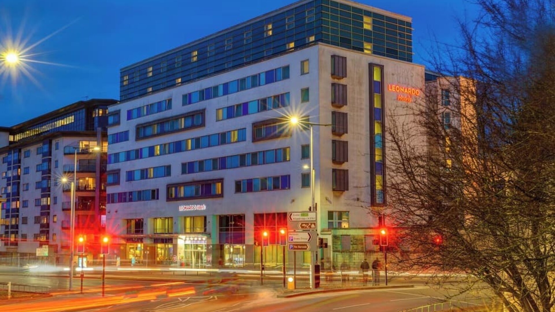 Hotel exterior at Leonardo Hotel Plymouth.