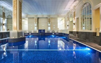 Refreshing indoor pool at The Dilly. 