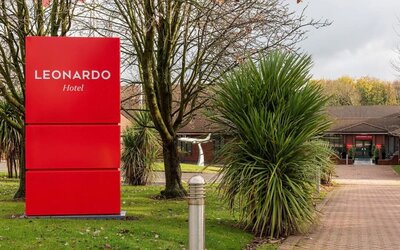Hotel exterior at Leonardo Hotel East Midland Airport.