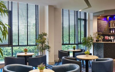 Coworking lounge at Leonardo Hotel Newcastle.