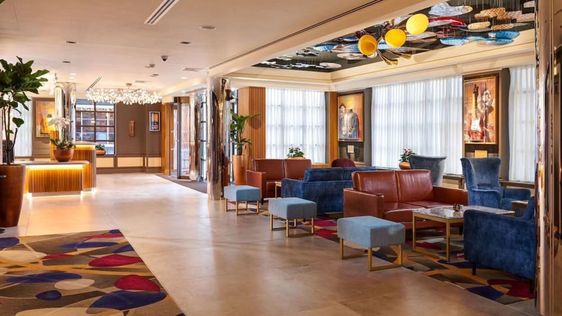 Hotel lobby sitting at NYX Dublin Christchurch.