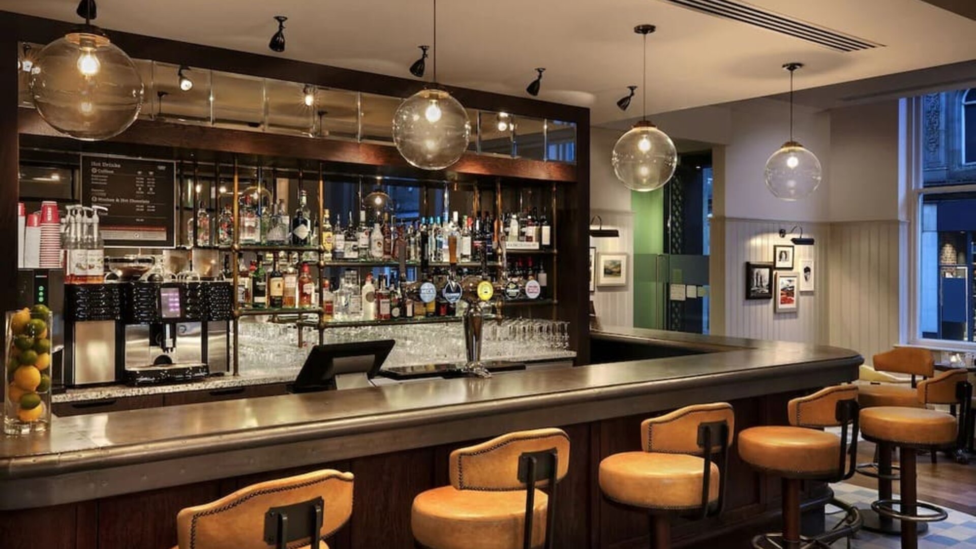 Hotel bar at Leonardo Hotel Cardiff.