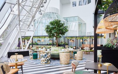 Spacious dining area with natural light perfect for coworking at Leonardo Hotel Southampton Grand Harbour.