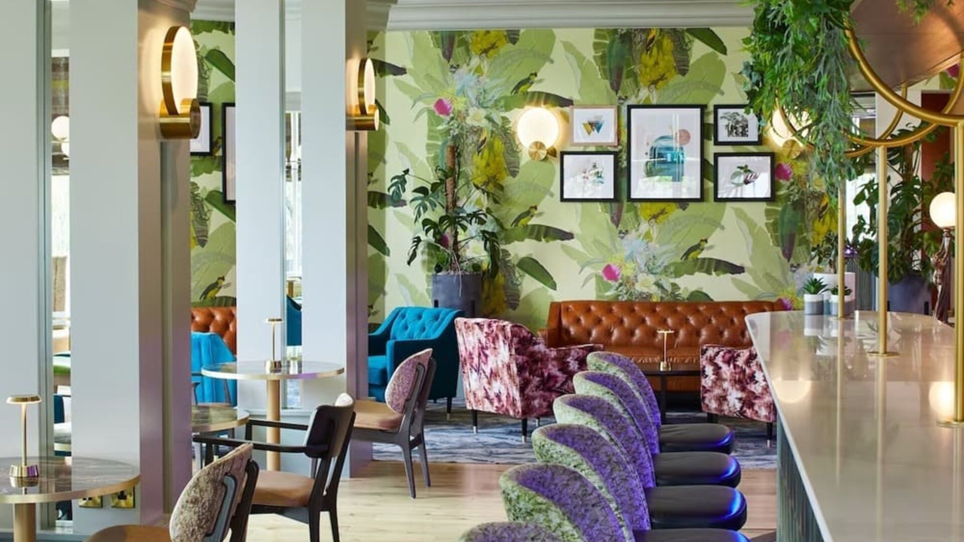 More seats available around hotel bar at Leonardo Hotel Southampton Grand Harbour.