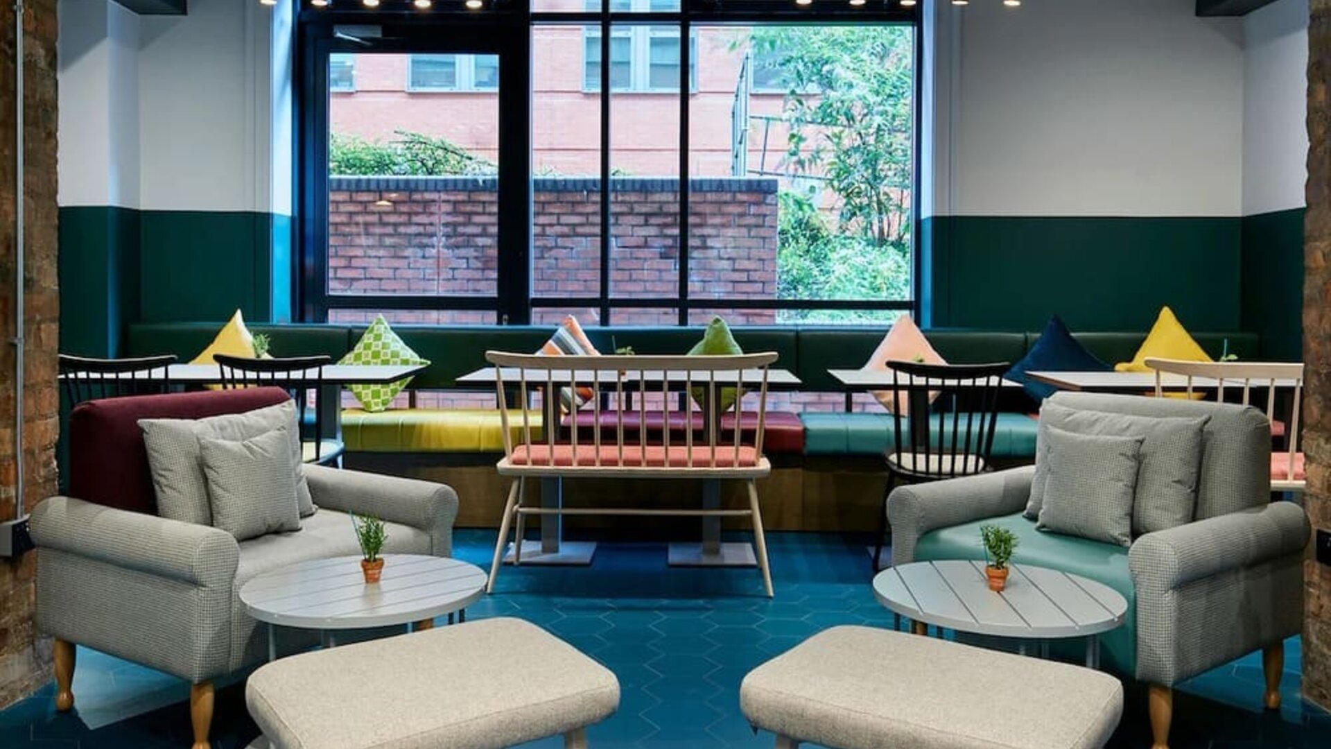 Dining area perfect for coworking at Leonardo Hotel Manchester Central.