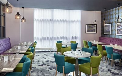 Dining area perfect for coworking at Leonardo Hotel Sheffield.