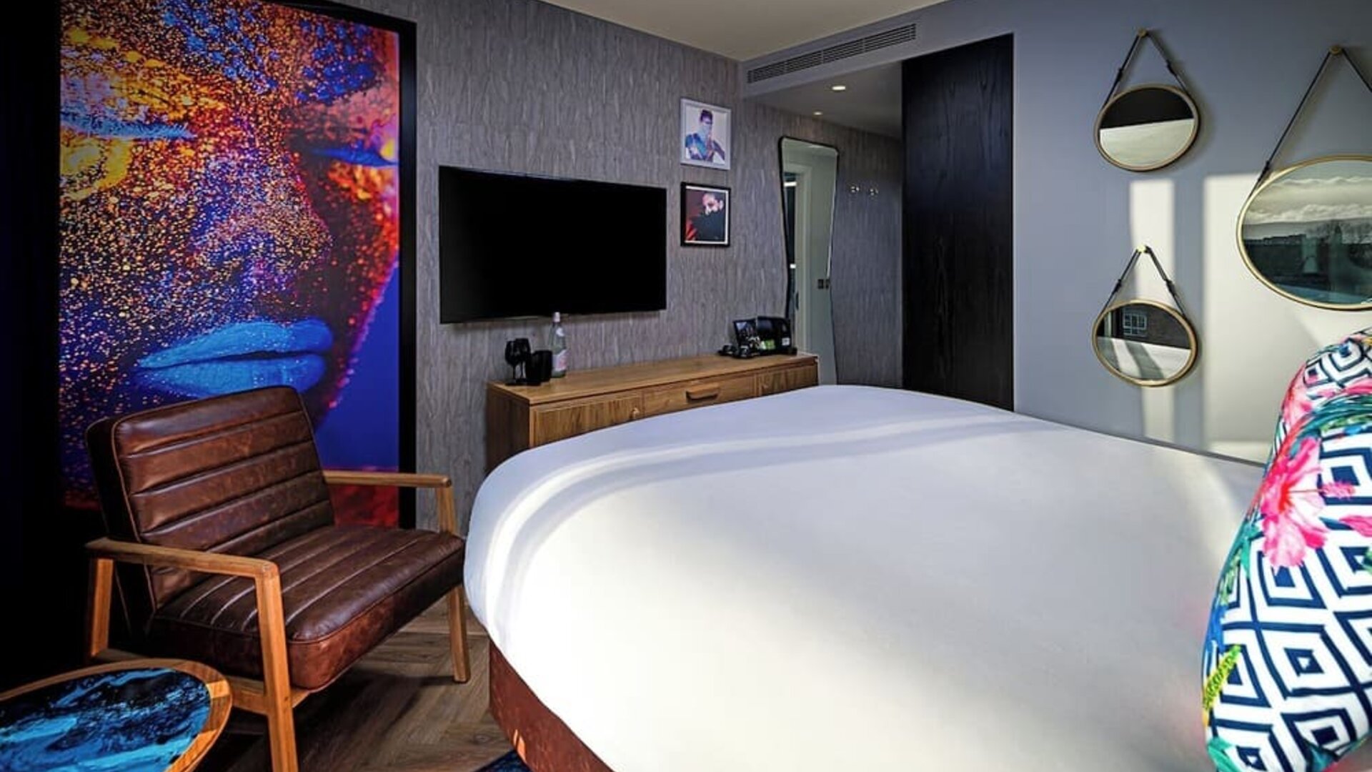 Cozy king room at NYX Dublin Portobello.