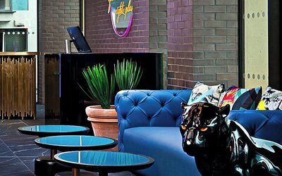 Lobby seating at NYX Dublin Portobello.