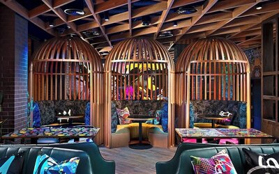 Couches and lounge at NYX Dublin Portobello.