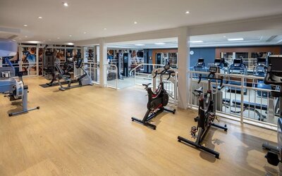 Well equipped fitness center at Hilton Northampton.