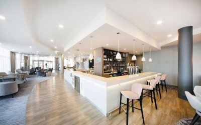 Hotel bar at Hampton By Hilton Blackpool. 